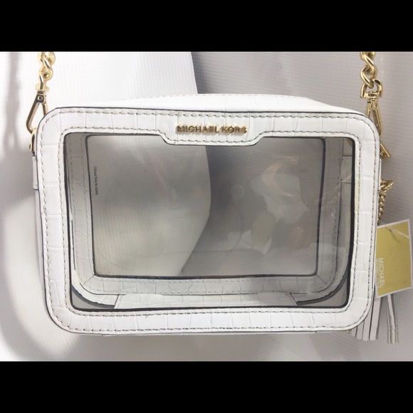 michael michael kors clear camera medium bag